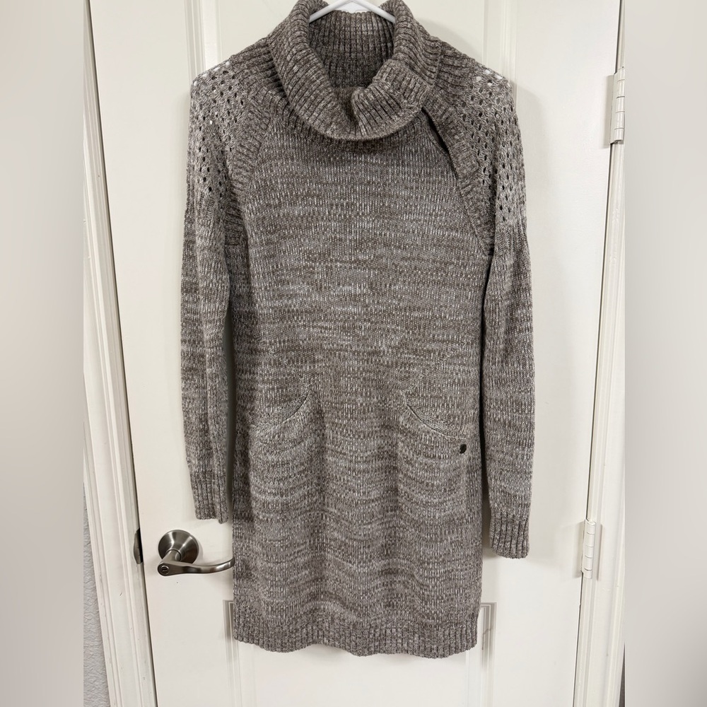 Prana Gray Cowl Neck Sweater Dress
